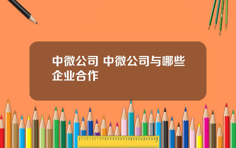 中微公司 中微公司与哪些企业合作